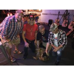 Big & Rich came by the studio... and brought a very large dog.